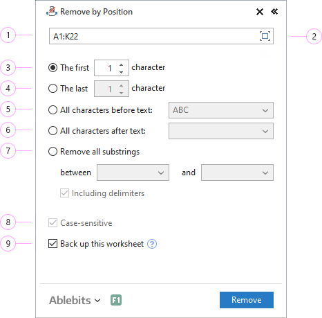 How to remove text in Excel.