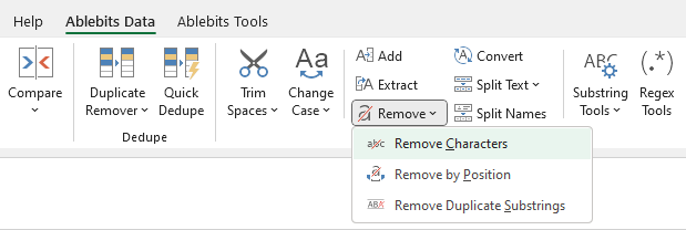Run the Remove Characters tool.