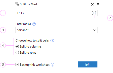 How to split by mask in Excel.