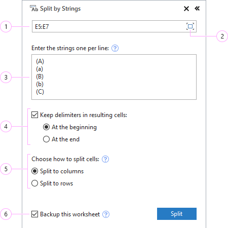 excel split cells crosstab