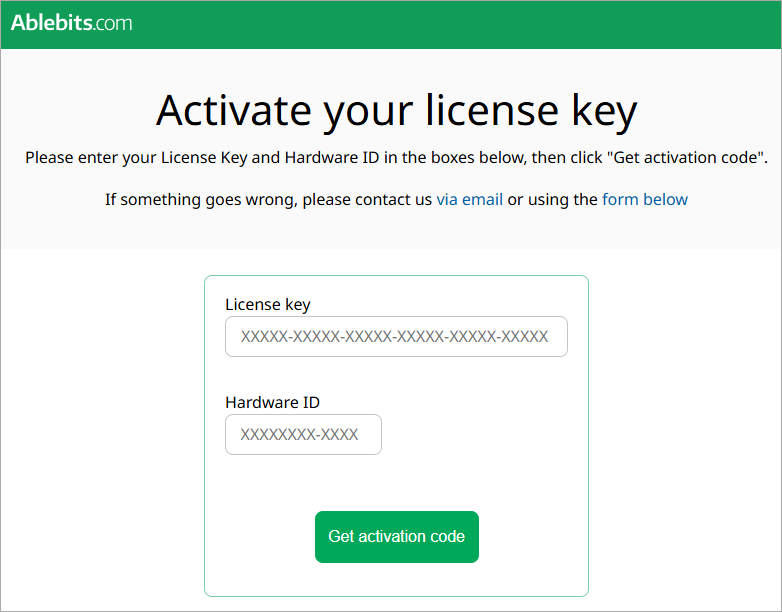 Get your activation code.