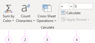 Calculate group in the ribbon.