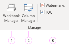 Manage group in the ribbon.