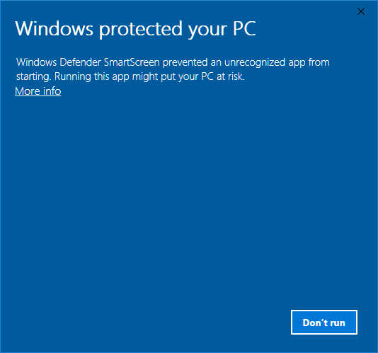 Windows protected your PC