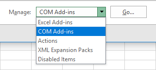 Click COM Add-ins.