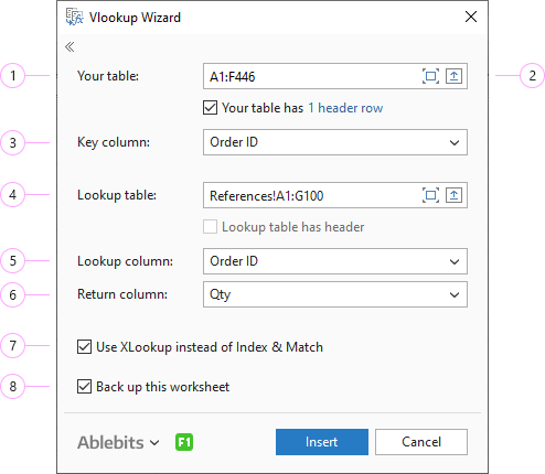 VLOOKUP Formula Wizard for Excel.