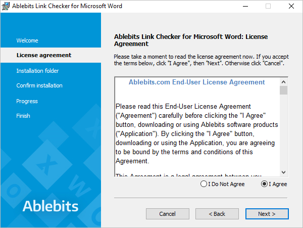 Read the End-User License Agreement.
