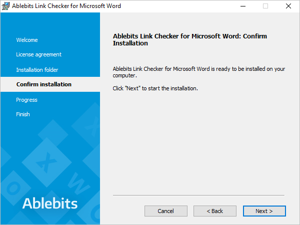 Confirm the Link Checker installation.