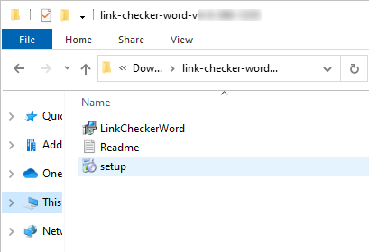 The Link Checker installation folder