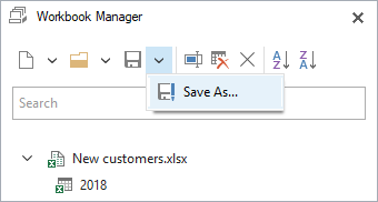 Select this option to save your Excel workbook as a new file.