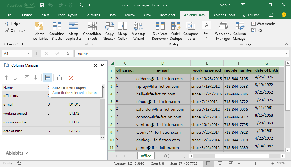 Auto fit all the columns in a table at once