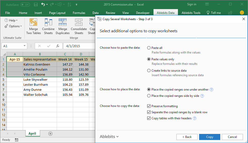 data merge pages