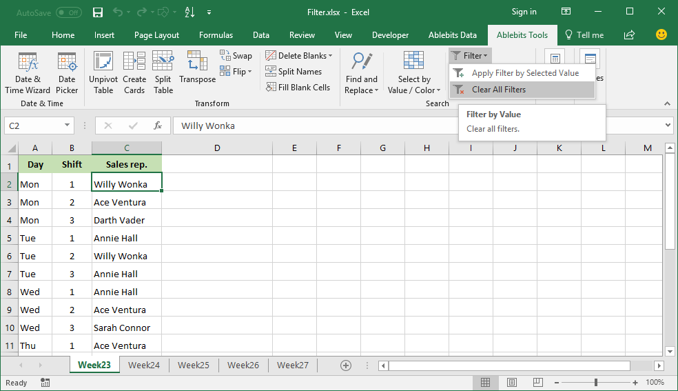 How To Clear All Filters In Excel