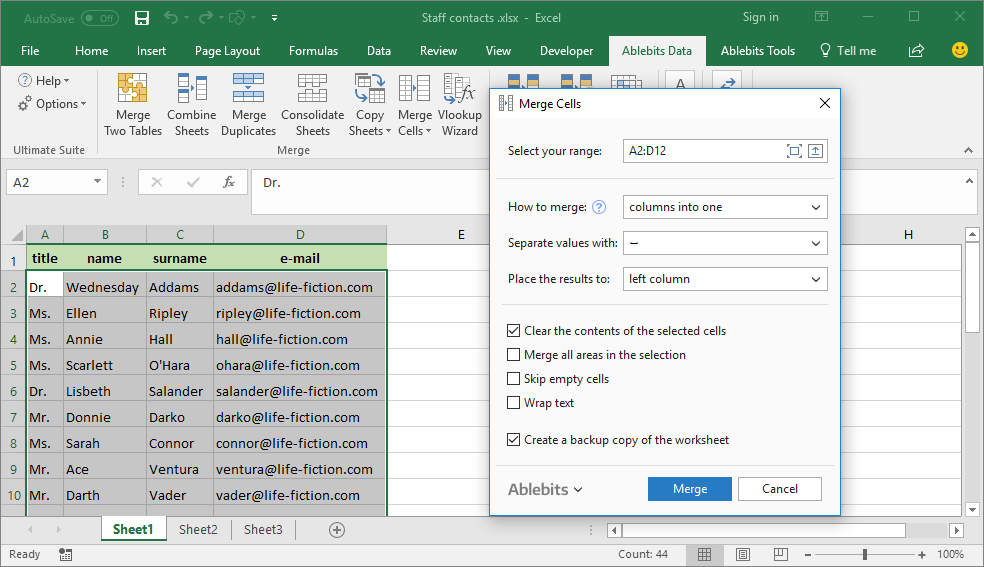 Excel Merge Cells With Content