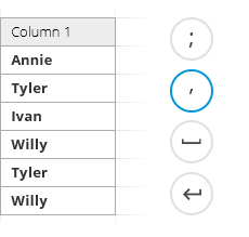 Choose columns with values to merge and set delimiters