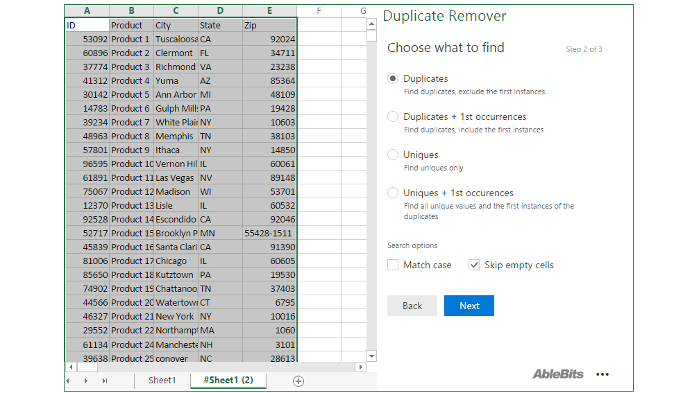 Find unique or duplicate values with or without first instances