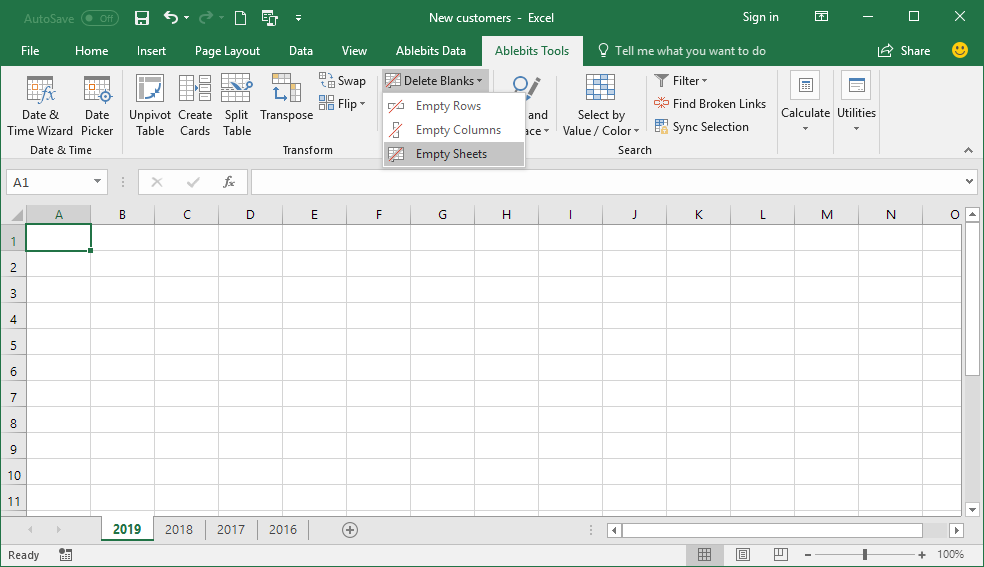 Get rid of all empty sheets in your Excel workbook