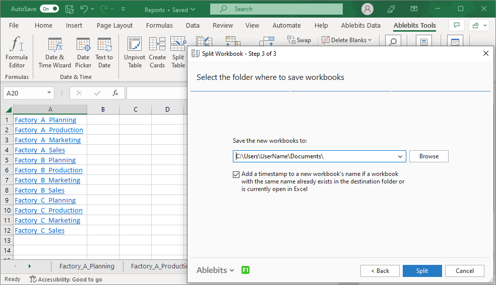 Split Workbooks Into Multiple Worksheets Automatically In Excel
