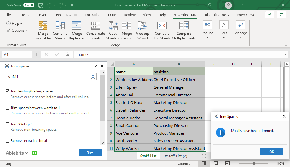 trim spaces for excel 2013 free download