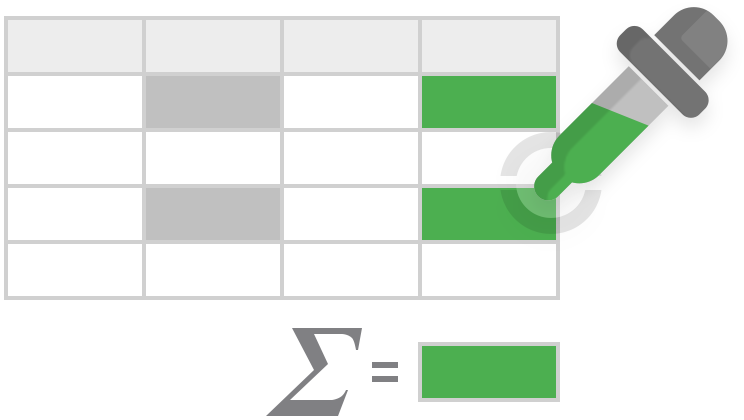 Sum and count colored cells in Google Sheets