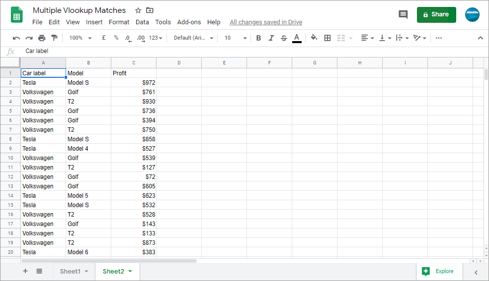 google sheets multiple if then formula