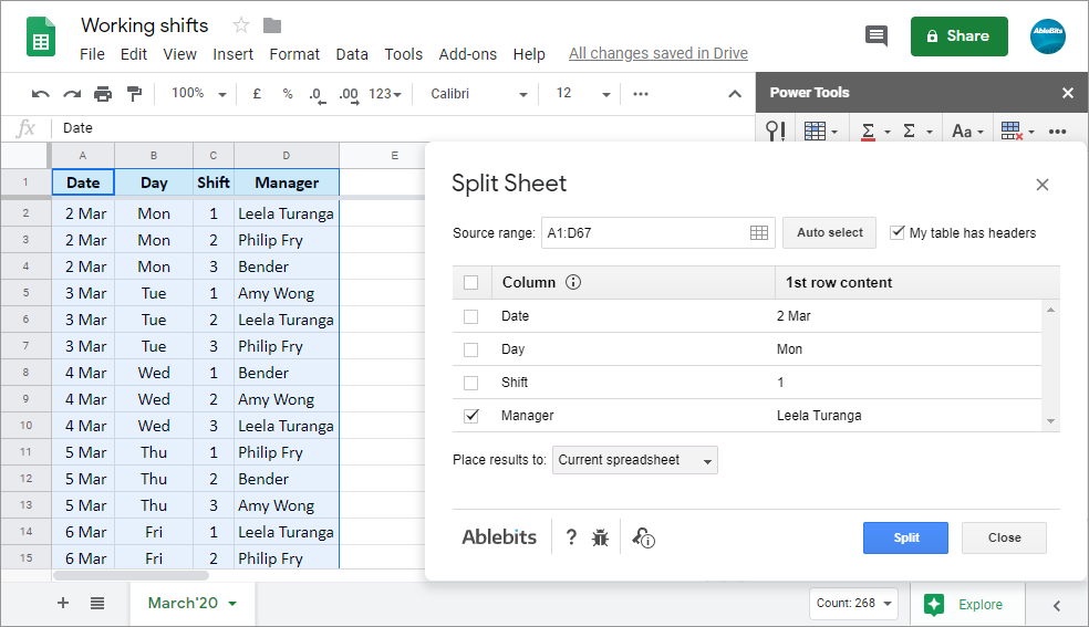how to insert a table from excel into google docs