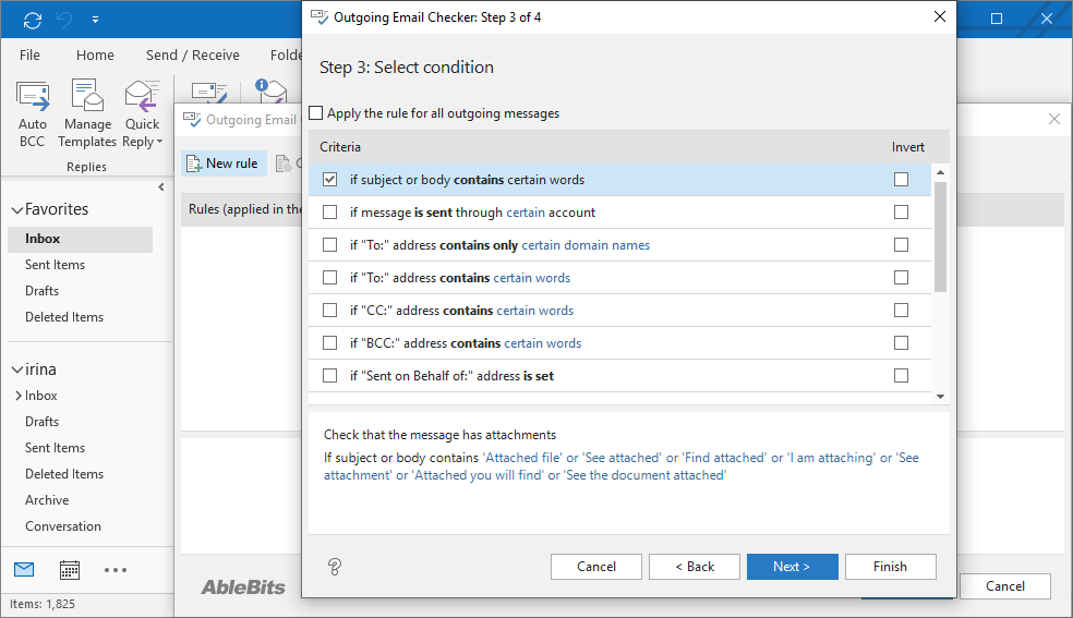 Check Outlook emails before sending them - Outgoing email checker