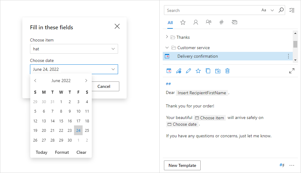 Outlook email templates shared, personalized, easy customizable