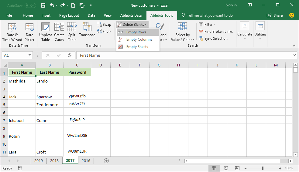 Delete All Blank Rows In Excel Spreadsheet