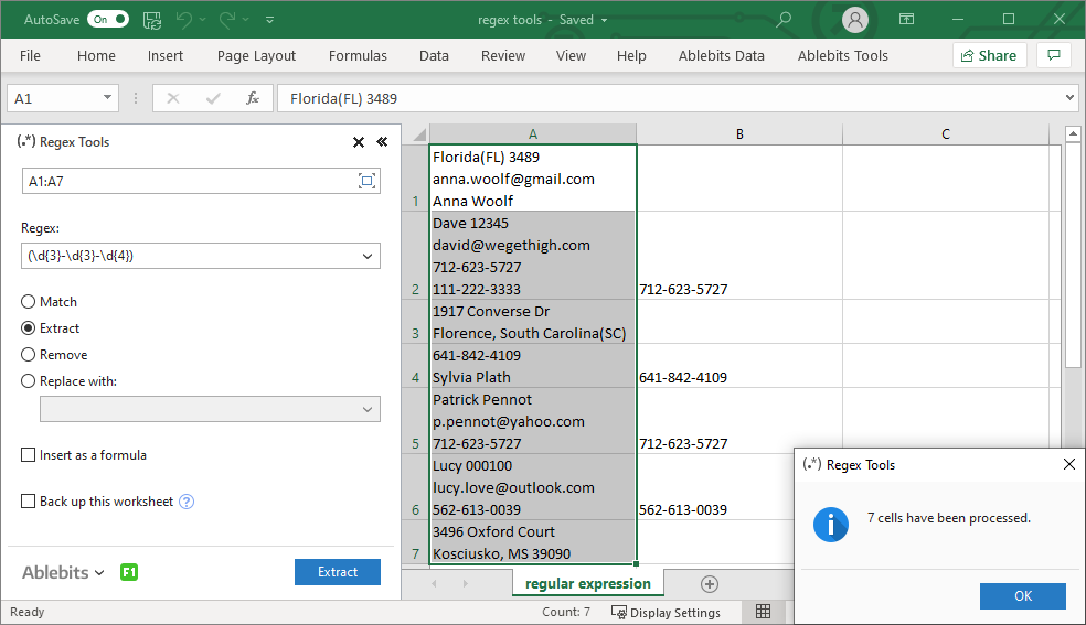 How To Use Regex In Excel With A Special Add-in