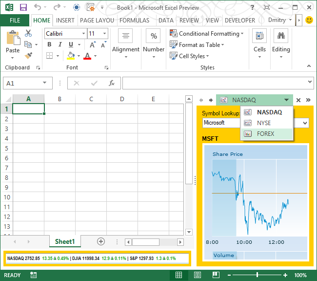 Excel Custom Task Pane Examples