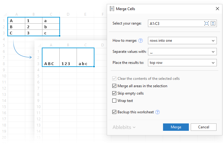 merge and center in excel center columnsfor text entering