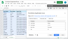 Combine Duplicate Rows for Google Sheets