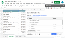 Consolidate Sheets add-on for Google Sheets