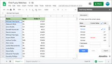 Find Fuzzy Matches  add-on for Google Sheets