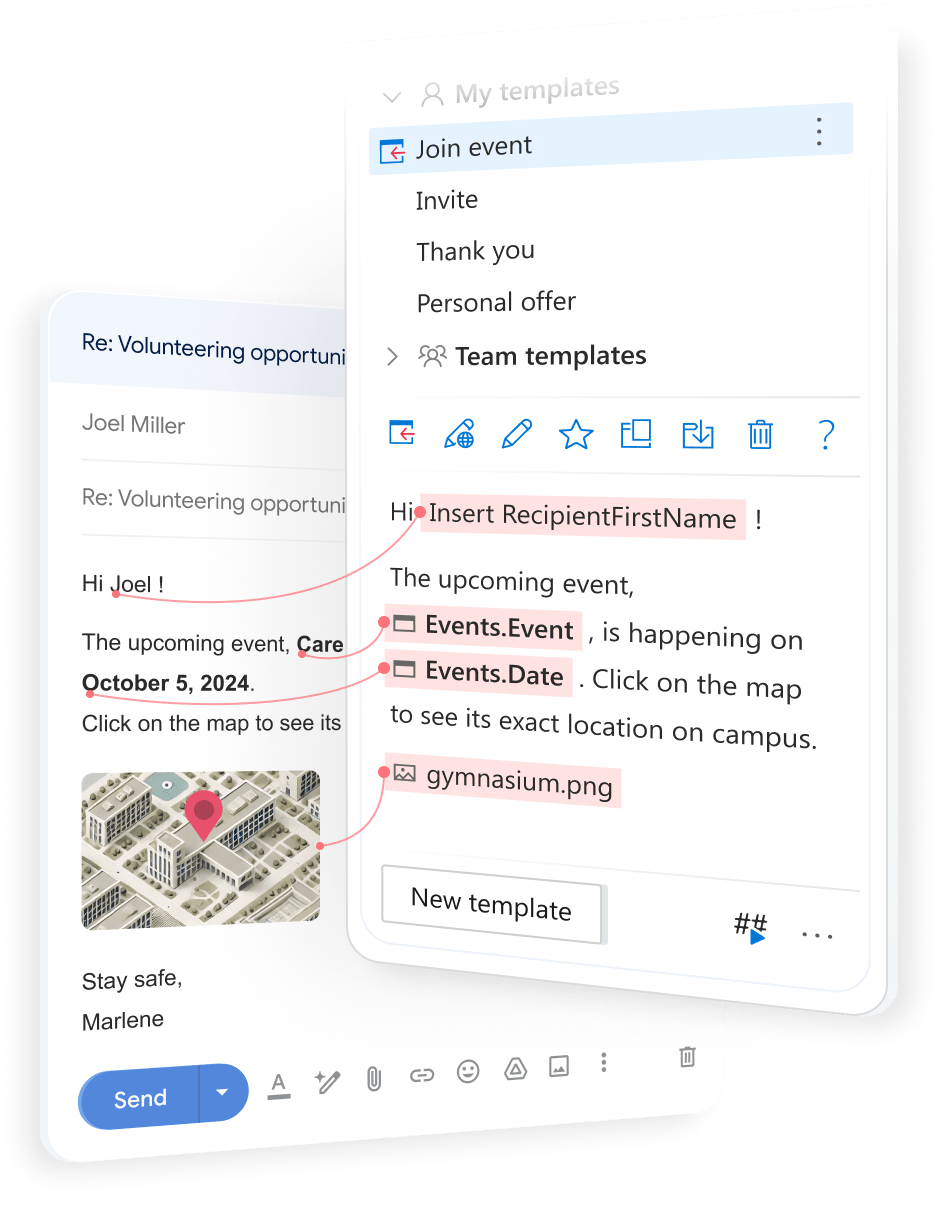 Use smart placeholders, fillable fields, and macros to create adaptive templates. 