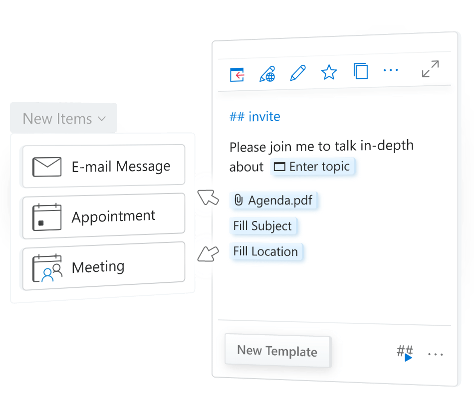 Create templates for meeting requests and appointments.